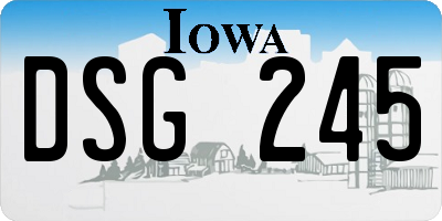IA license plate DSG245