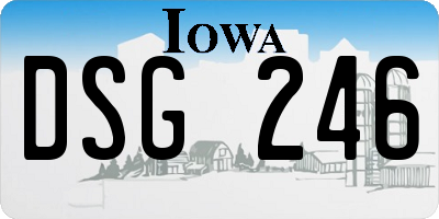 IA license plate DSG246