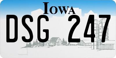 IA license plate DSG247