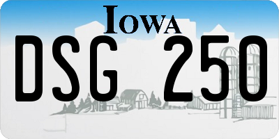 IA license plate DSG250