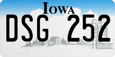 IA license plate DSG252