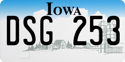 IA license plate DSG253