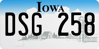 IA license plate DSG258