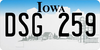 IA license plate DSG259