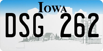 IA license plate DSG262