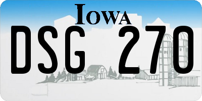 IA license plate DSG270
