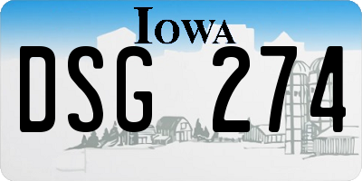 IA license plate DSG274