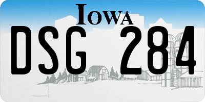 IA license plate DSG284