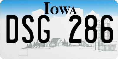 IA license plate DSG286