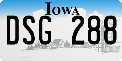 IA license plate DSG288