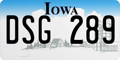 IA license plate DSG289