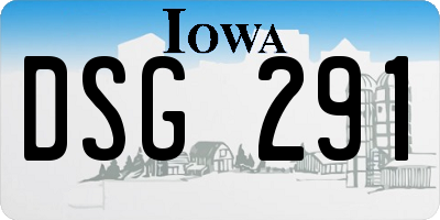 IA license plate DSG291