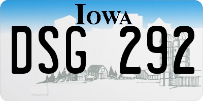 IA license plate DSG292