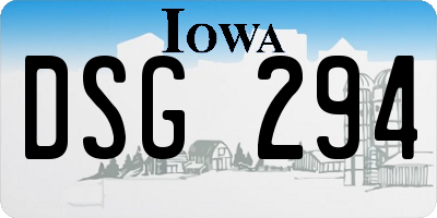 IA license plate DSG294