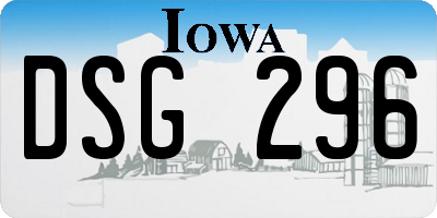 IA license plate DSG296