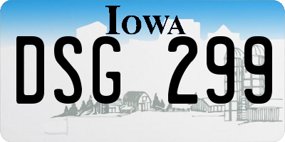 IA license plate DSG299