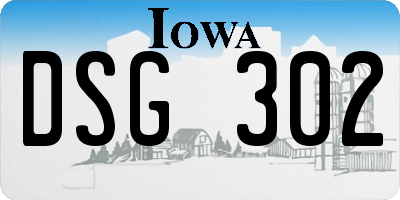 IA license plate DSG302