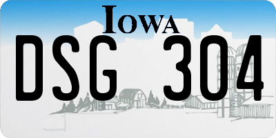 IA license plate DSG304