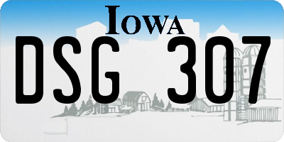 IA license plate DSG307