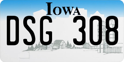 IA license plate DSG308