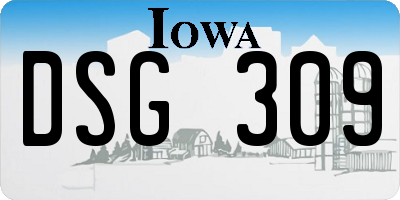 IA license plate DSG309