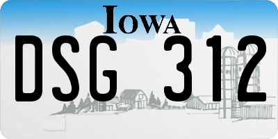 IA license plate DSG312
