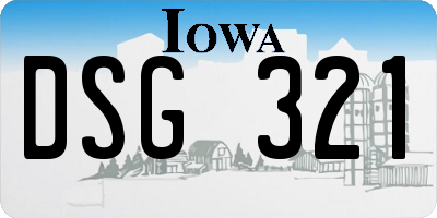 IA license plate DSG321
