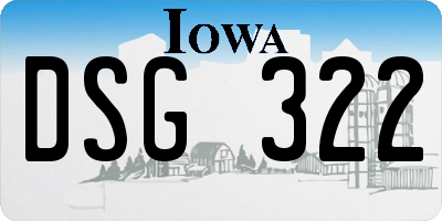 IA license plate DSG322