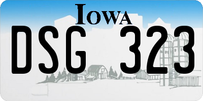 IA license plate DSG323