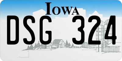 IA license plate DSG324