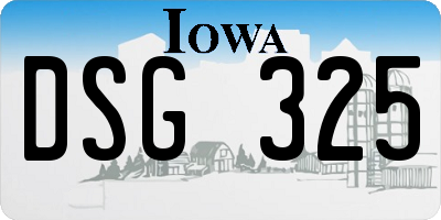 IA license plate DSG325