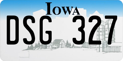 IA license plate DSG327