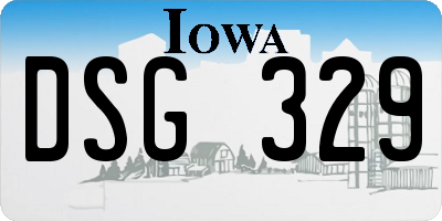 IA license plate DSG329