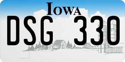 IA license plate DSG330