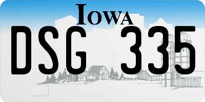 IA license plate DSG335
