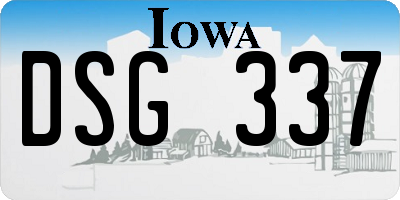 IA license plate DSG337
