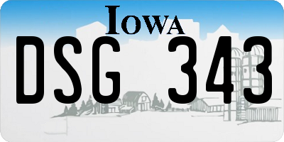 IA license plate DSG343
