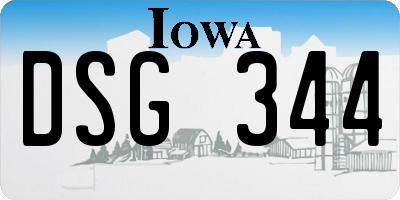 IA license plate DSG344