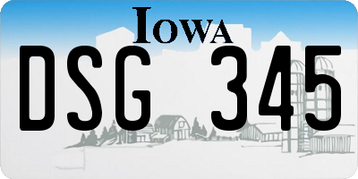 IA license plate DSG345