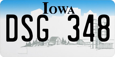 IA license plate DSG348