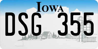 IA license plate DSG355