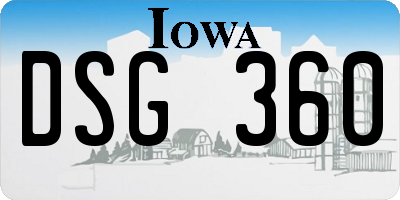 IA license plate DSG360