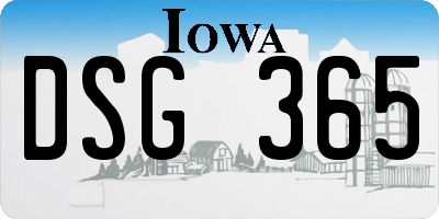 IA license plate DSG365