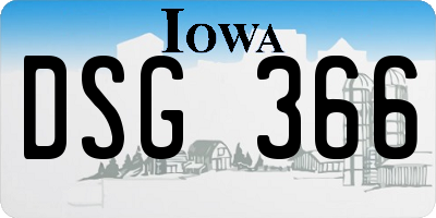IA license plate DSG366