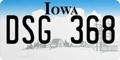 IA license plate DSG368