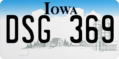 IA license plate DSG369