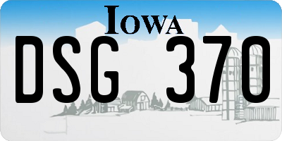 IA license plate DSG370