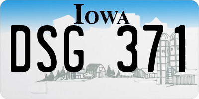 IA license plate DSG371