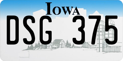 IA license plate DSG375