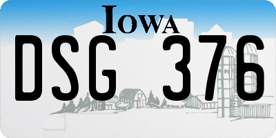 IA license plate DSG376